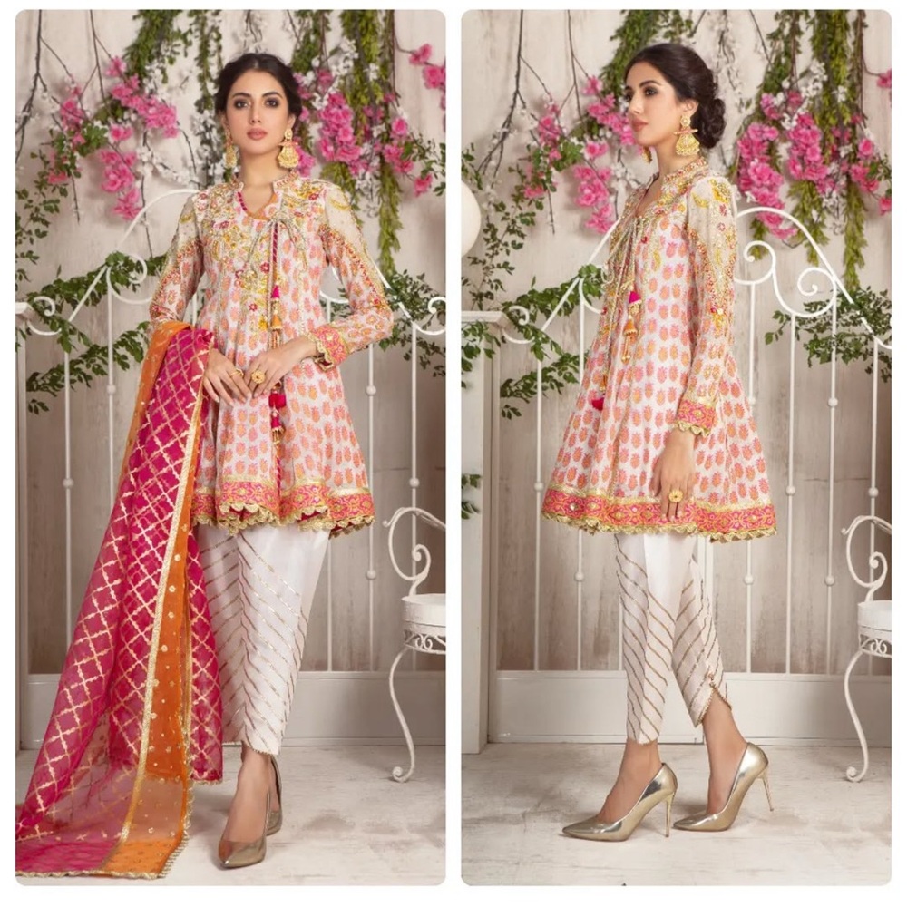 Beautiful Pakistani/Indian designer Sarosh Salman formal dress. S/M New